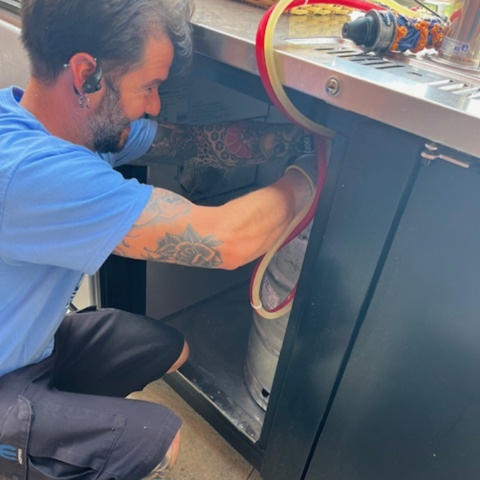 Setting up the beer lines
